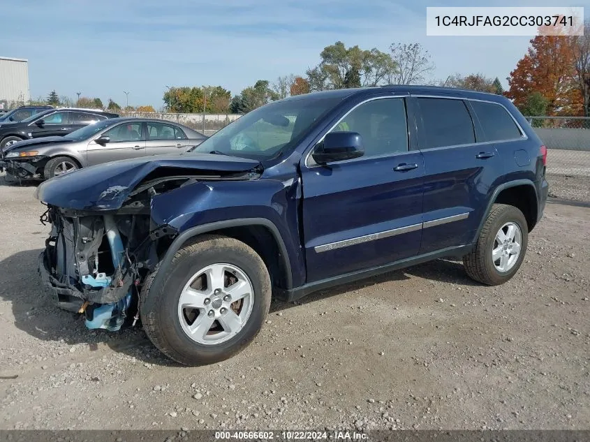 2012 Jeep Grand Cherokee Laredo VIN: 1C4RJFAG2CC303741 Lot: 40666602