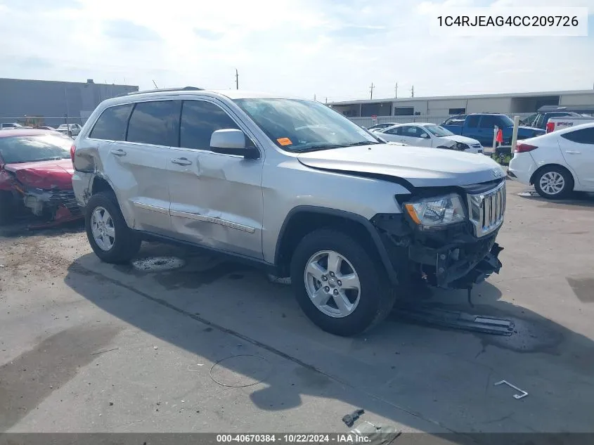 2012 Jeep Grand Cherokee Laredo VIN: 1C4RJEAG4CC209726 Lot: 40670384