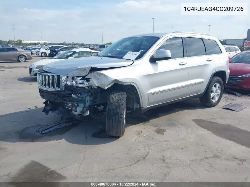 2012 Jeep Grand Cherokee Laredo VIN: 1C4RJEAG4CC209726 Lot: 40670384