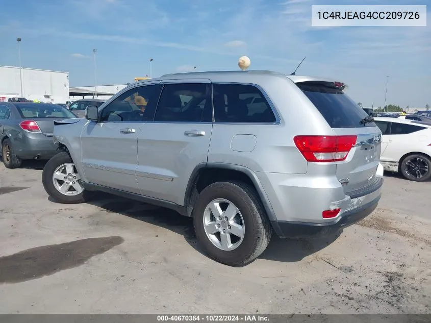 2012 Jeep Grand Cherokee Laredo VIN: 1C4RJEAG4CC209726 Lot: 40670384