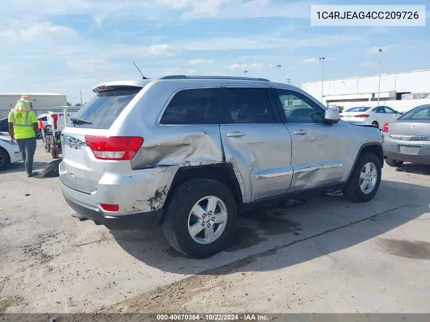 2012 Jeep Grand Cherokee Laredo VIN: 1C4RJEAG4CC209726 Lot: 40670384