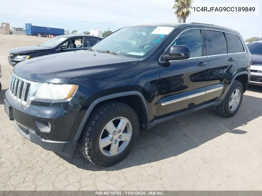 2012 Jeep Grand Cherokee Laredo VIN: 1C4RJFAG9CC189849 Lot: 40718702