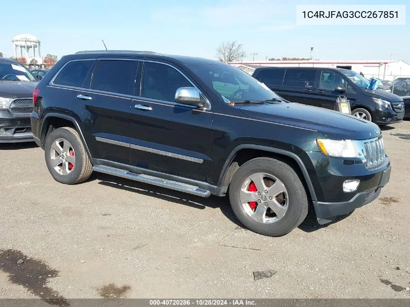 2012 Jeep Grand Cherokee Laredo VIN: 1C4RJFAG3CC267851 Lot: 40720286