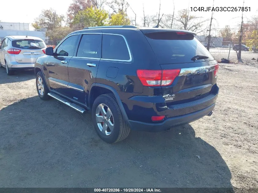 2012 Jeep Grand Cherokee Laredo VIN: 1C4RJFAG3CC267851 Lot: 40720286