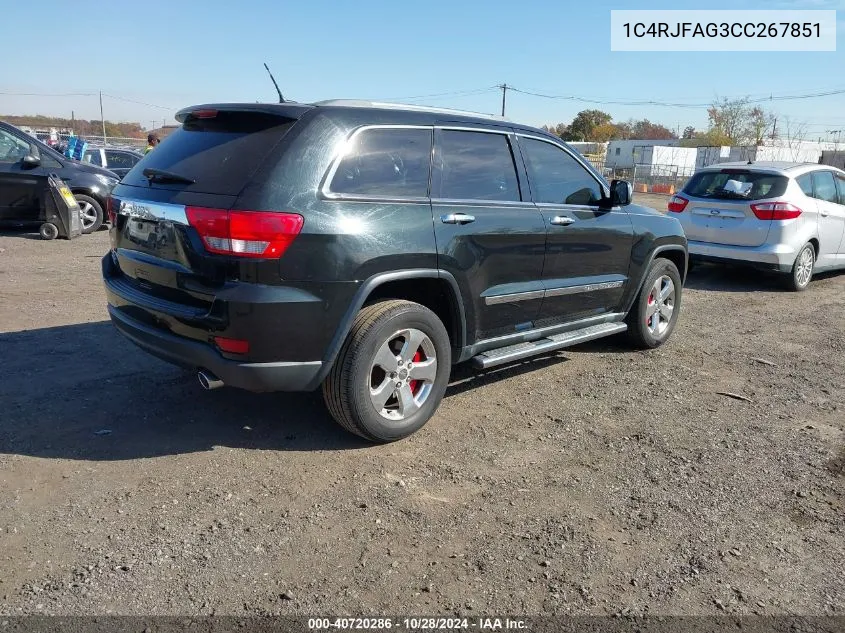 2012 Jeep Grand Cherokee Laredo VIN: 1C4RJFAG3CC267851 Lot: 40720286