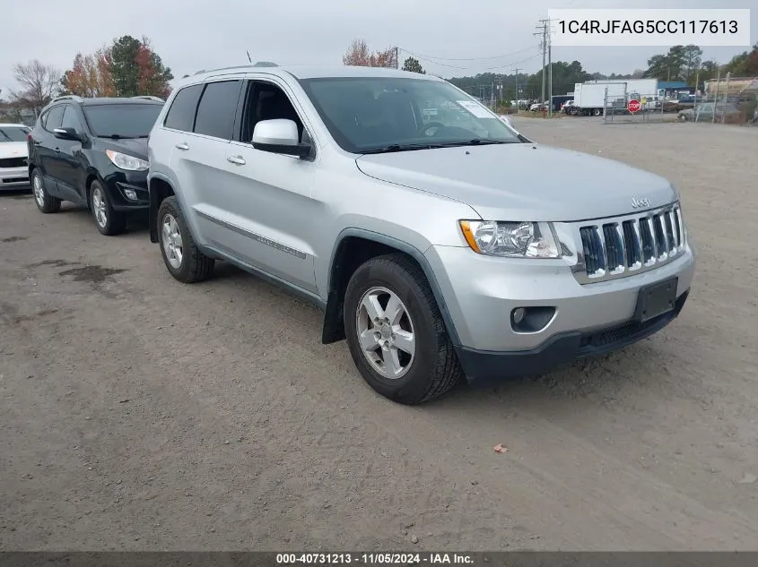 2012 Jeep Grand Cherokee Laredo VIN: 1C4RJFAG5CC117613 Lot: 40731213