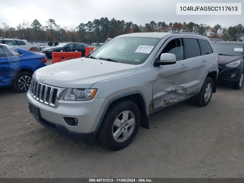 2012 Jeep Grand Cherokee Laredo VIN: 1C4RJFAG5CC117613 Lot: 40731213