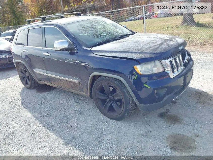 2012 Jeep Grand Cherokee Overland VIN: 1C4RJFCG7CC175882 Lot: 40735658