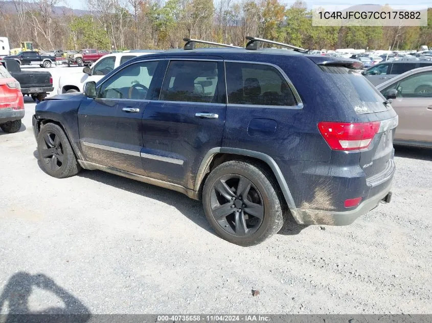 2012 Jeep Grand Cherokee Overland VIN: 1C4RJFCG7CC175882 Lot: 40735658