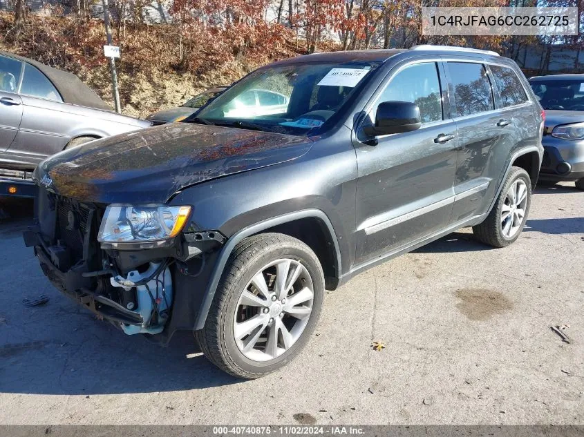 2012 Jeep Grand Cherokee Laredo VIN: 1C4RJFAG6CC262725 Lot: 40740875