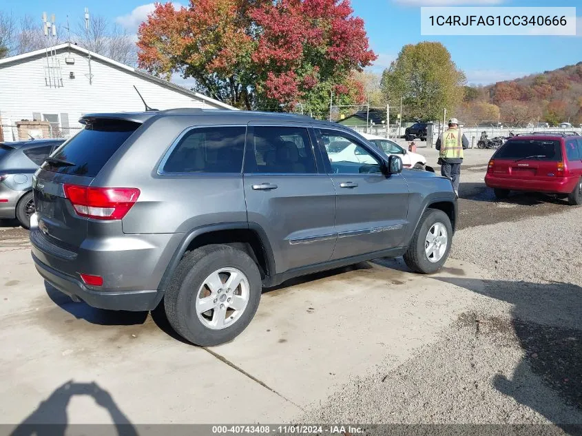 2012 Jeep Grand Cherokee Laredo VIN: 1C4RJFAG1CC340666 Lot: 40743408