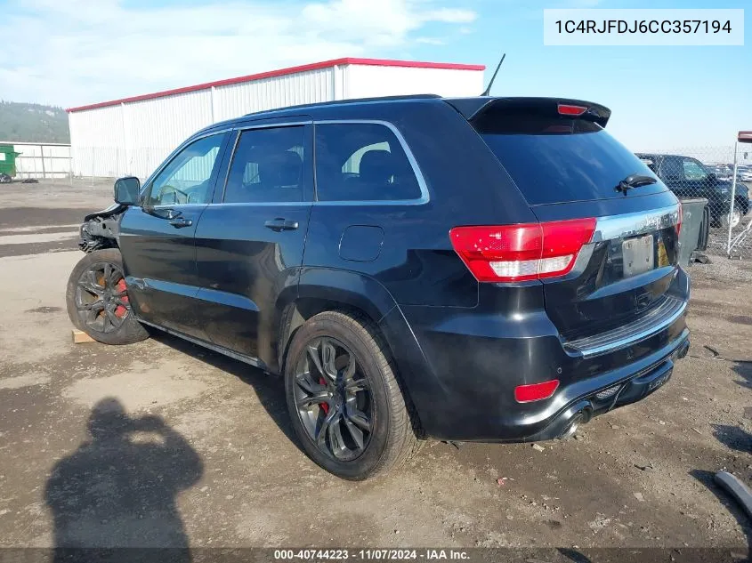 2012 Jeep Grand Cherokee Srt8 VIN: 1C4RJFDJ6CC357194 Lot: 40744223