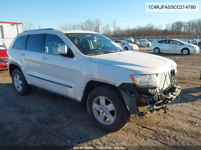 2012 Jeep Grand Cherokee Laredo VIN: 1C4RJFAG5CC214780 Lot: 40758090