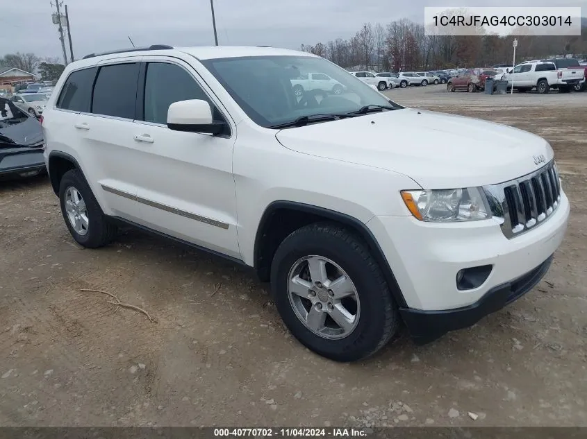 2012 Jeep Grand Cherokee Laredo VIN: 1C4RJFAG4CC303014 Lot: 40770702