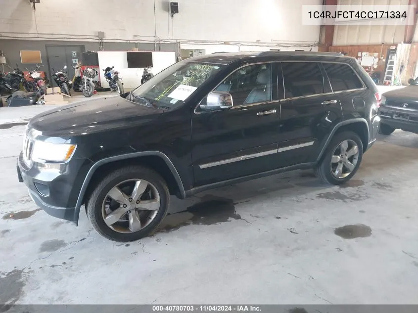 2012 Jeep Grand Cherokee Overland VIN: 1C4RJFCT4CC171334 Lot: 40780703