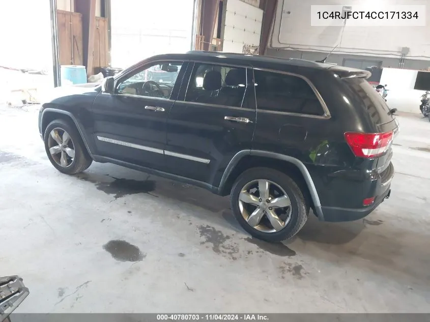 2012 Jeep Grand Cherokee Overland VIN: 1C4RJFCT4CC171334 Lot: 40780703