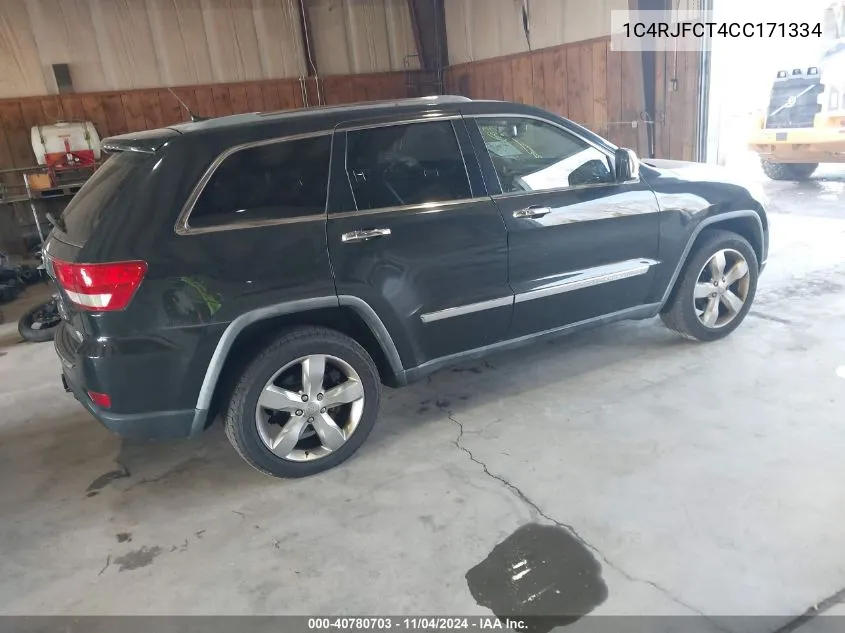 2012 Jeep Grand Cherokee Overland VIN: 1C4RJFCT4CC171334 Lot: 40780703