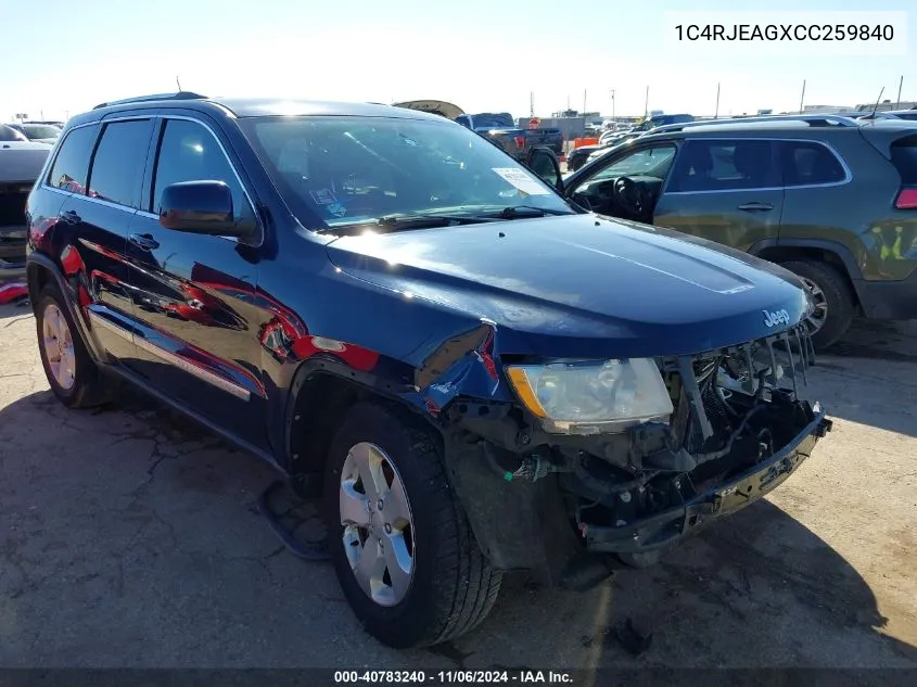 2012 Jeep Grand Cherokee Laredo VIN: 1C4RJEAGXCC259840 Lot: 40783240