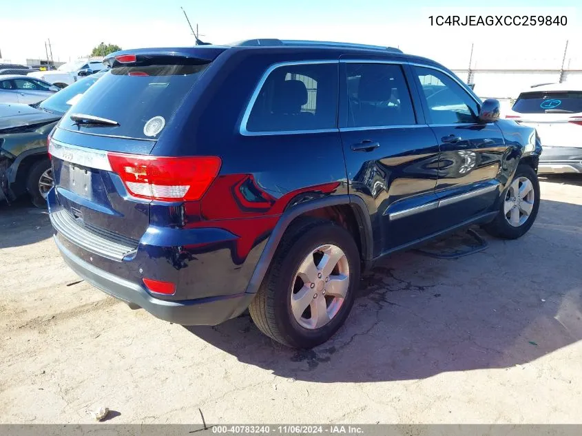 2012 Jeep Grand Cherokee Laredo VIN: 1C4RJEAGXCC259840 Lot: 40783240