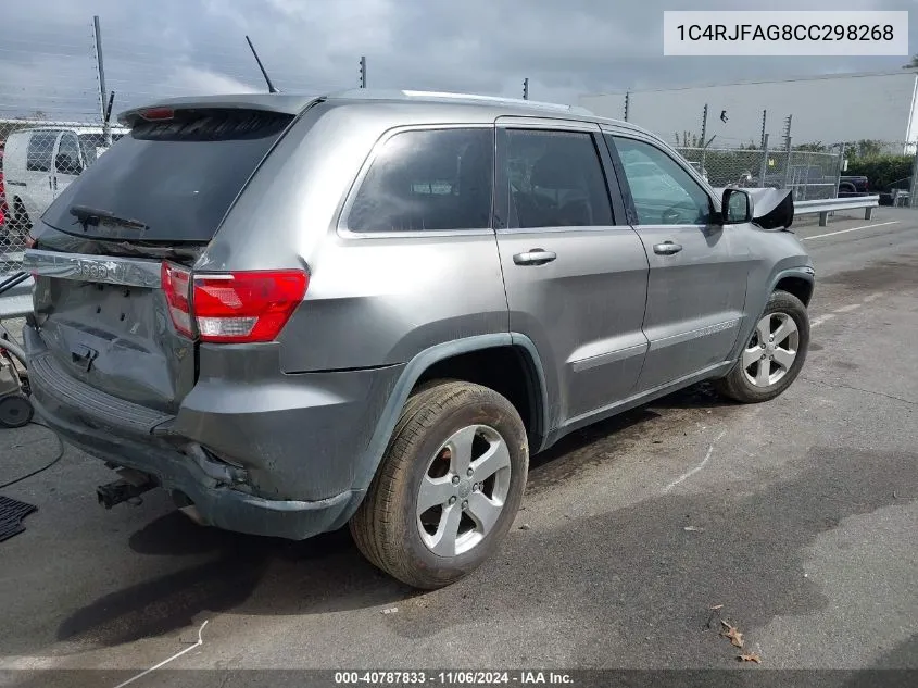 2012 Jeep Grand Cherokee Laredo VIN: 1C4RJFAG8CC298268 Lot: 40787833