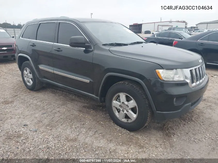 2012 Jeep Grand Cherokee Laredo VIN: 1C4RJFAG3CC104634 Lot: 40797398