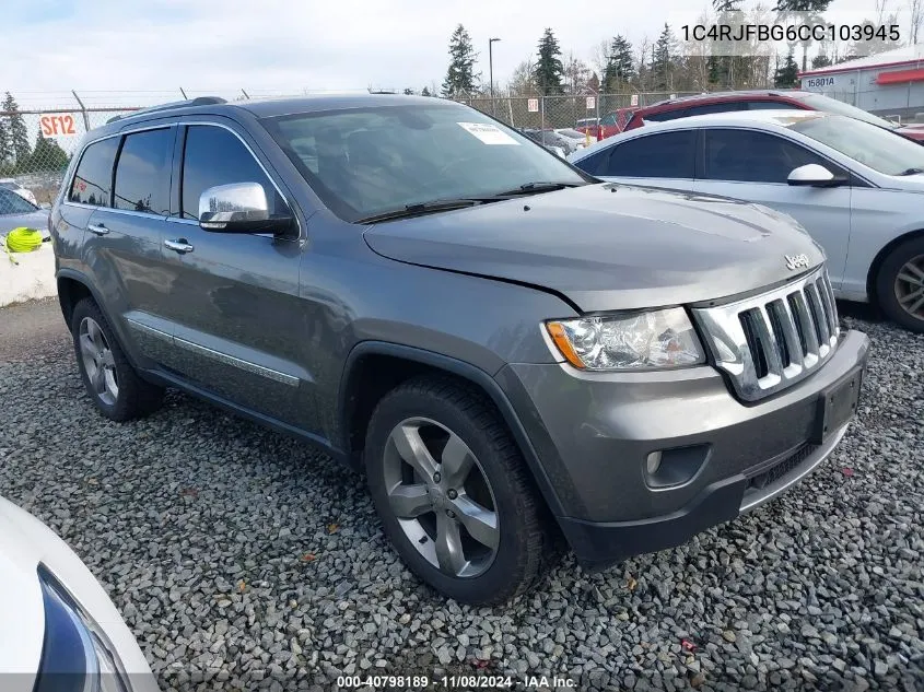 2012 Jeep Grand Cherokee Limited VIN: 1C4RJFBG6CC103945 Lot: 40798189