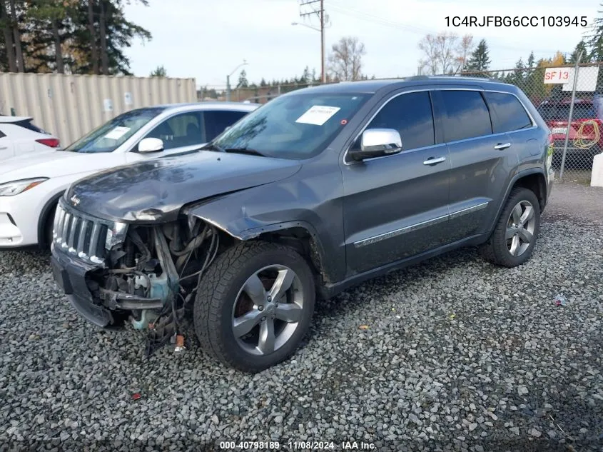 2012 Jeep Grand Cherokee Limited VIN: 1C4RJFBG6CC103945 Lot: 40798189