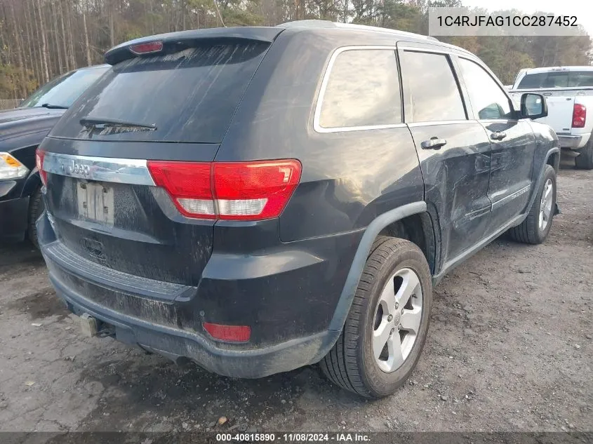 2012 Jeep Grand Cherokee Laredo VIN: 1C4RJFAG1CC287452 Lot: 40815890