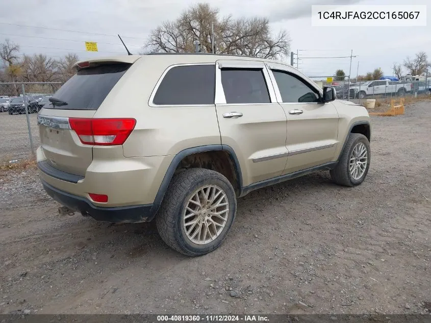 2012 Jeep Grand Cherokee Laredo VIN: 1C4RJFAG2CC165067 Lot: 40819360