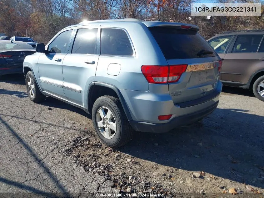 2012 Jeep Grand Cherokee Laredo VIN: 1C4RJFAG3CC221341 Lot: 40821600