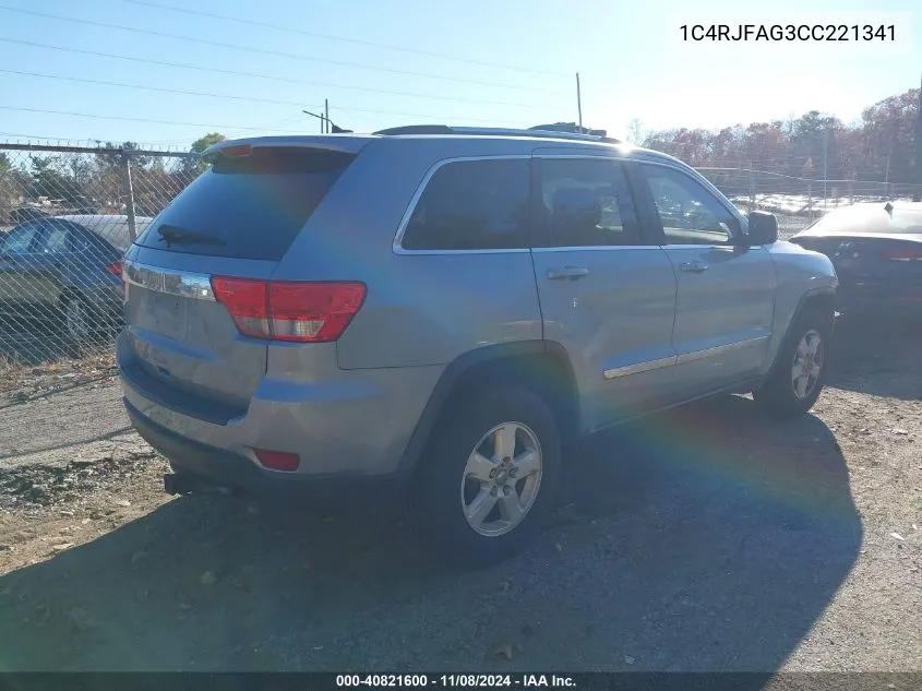 2012 Jeep Grand Cherokee Laredo VIN: 1C4RJFAG3CC221341 Lot: 40821600