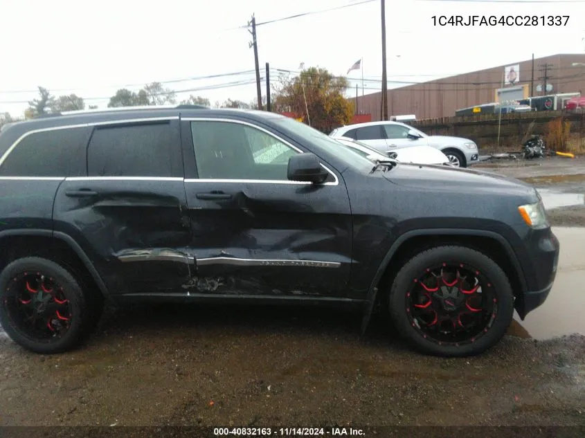 2012 Jeep Grand Cherokee Laredo VIN: 1C4RJFAG4CC281337 Lot: 40832163