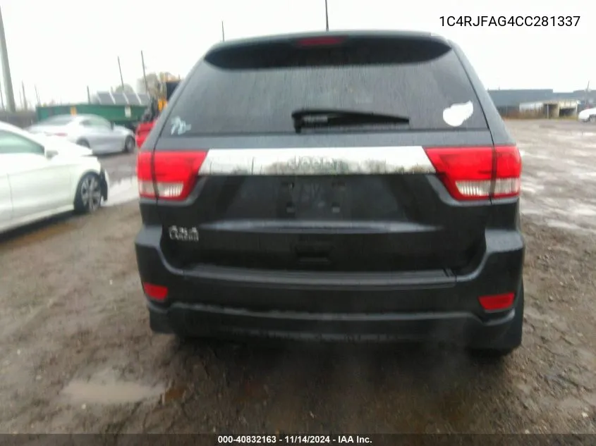 2012 Jeep Grand Cherokee Laredo VIN: 1C4RJFAG4CC281337 Lot: 40832163