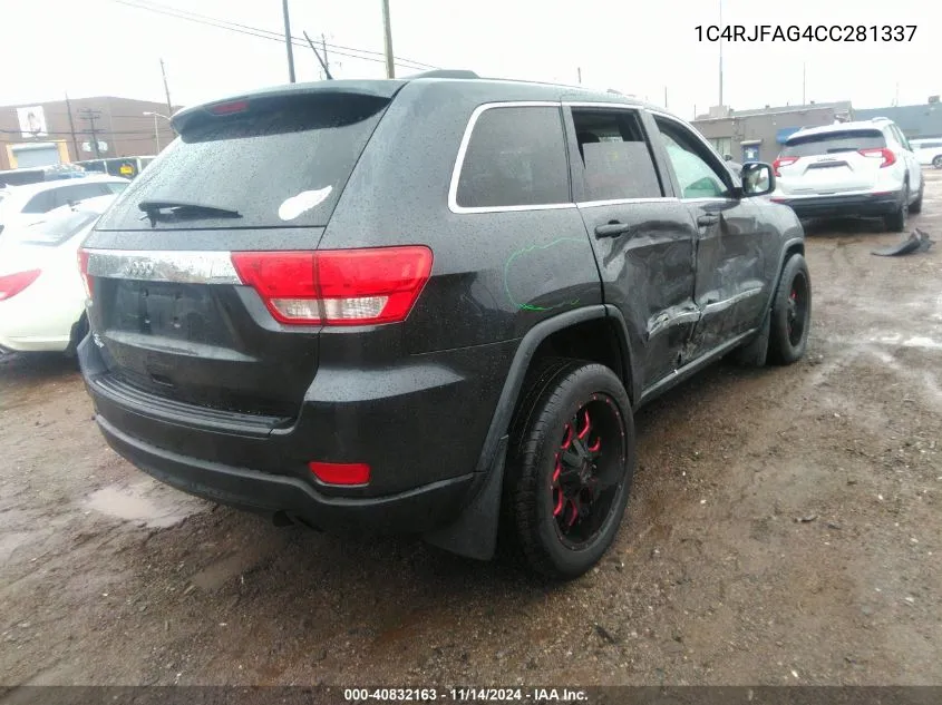 2012 Jeep Grand Cherokee Laredo VIN: 1C4RJFAG4CC281337 Lot: 40832163