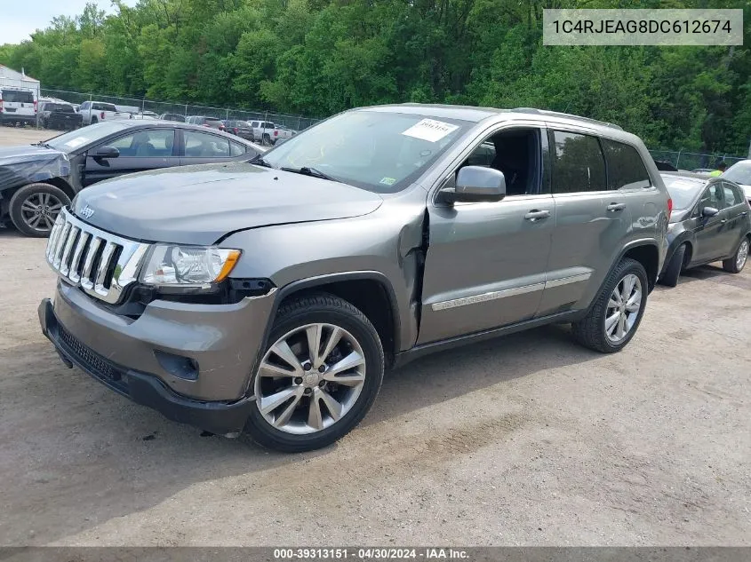 2013 Jeep Grand Cherokee Laredo VIN: 1C4RJEAG8DC612674 Lot: 39313151