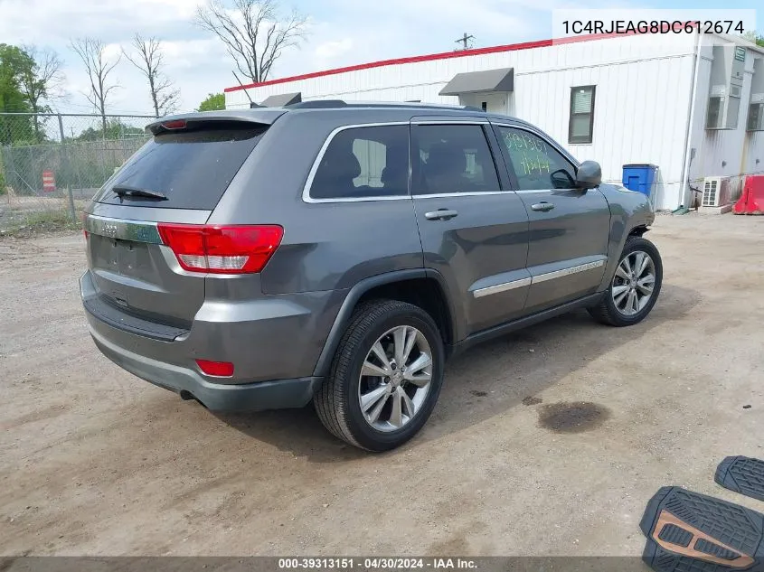 2013 Jeep Grand Cherokee Laredo VIN: 1C4RJEAG8DC612674 Lot: 39313151