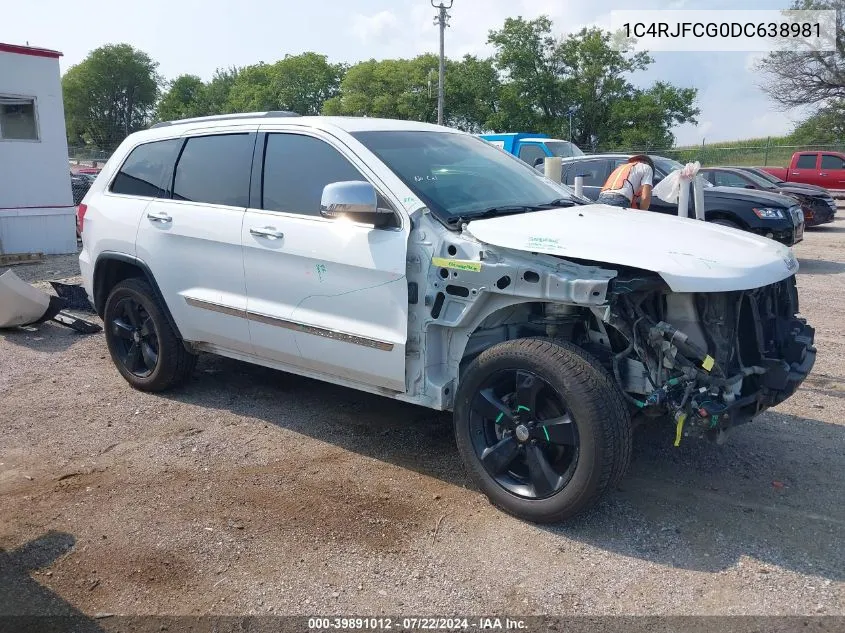 2013 Jeep Grand Cherokee Overland VIN: 1C4RJFCG0DC638981 Lot: 39891012