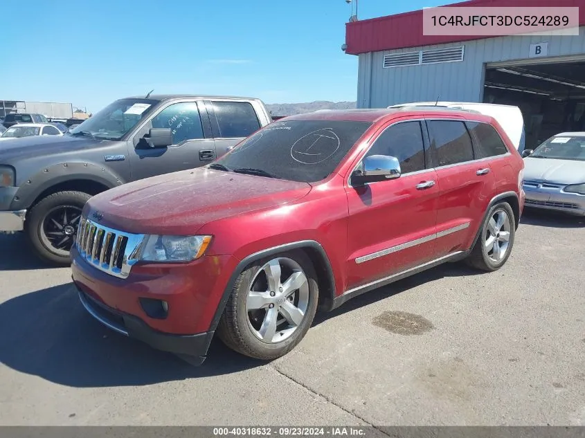 2013 Jeep Grand Cherokee Overland VIN: 1C4RJFCT3DC524289 Lot: 40318632