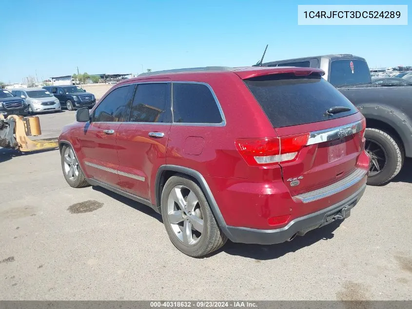 2013 Jeep Grand Cherokee Overland VIN: 1C4RJFCT3DC524289 Lot: 40318632