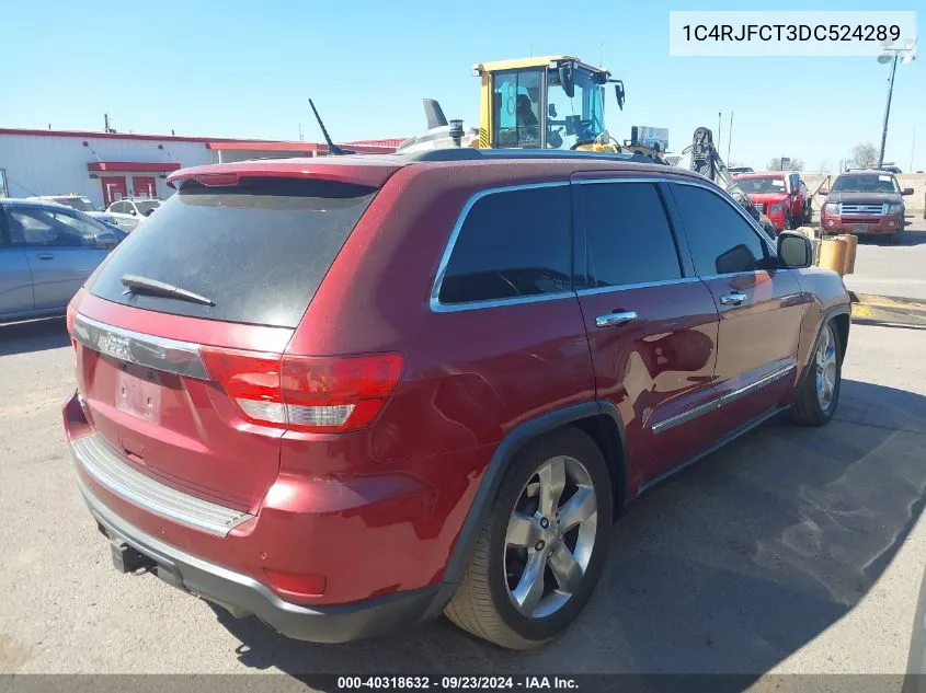 2013 Jeep Grand Cherokee Overland VIN: 1C4RJFCT3DC524289 Lot: 40318632