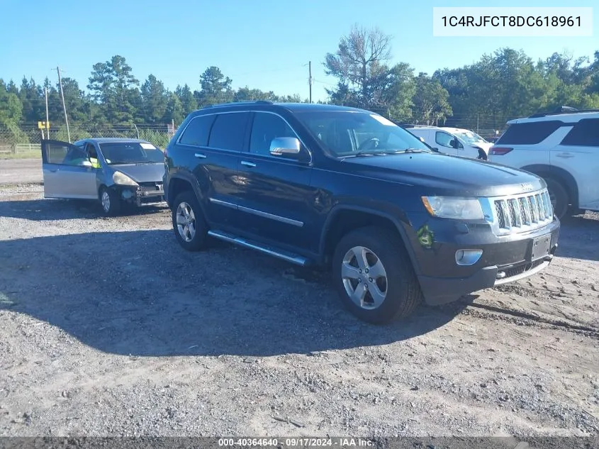 2013 Jeep Grand Cherokee Overland Summit VIN: 1C4RJFCT8DC618961 Lot: 40364640