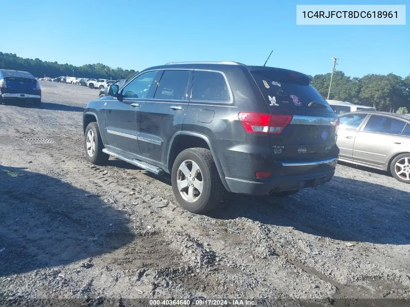 2013 Jeep Grand Cherokee Overland Summit VIN: 1C4RJFCT8DC618961 Lot: 40364640