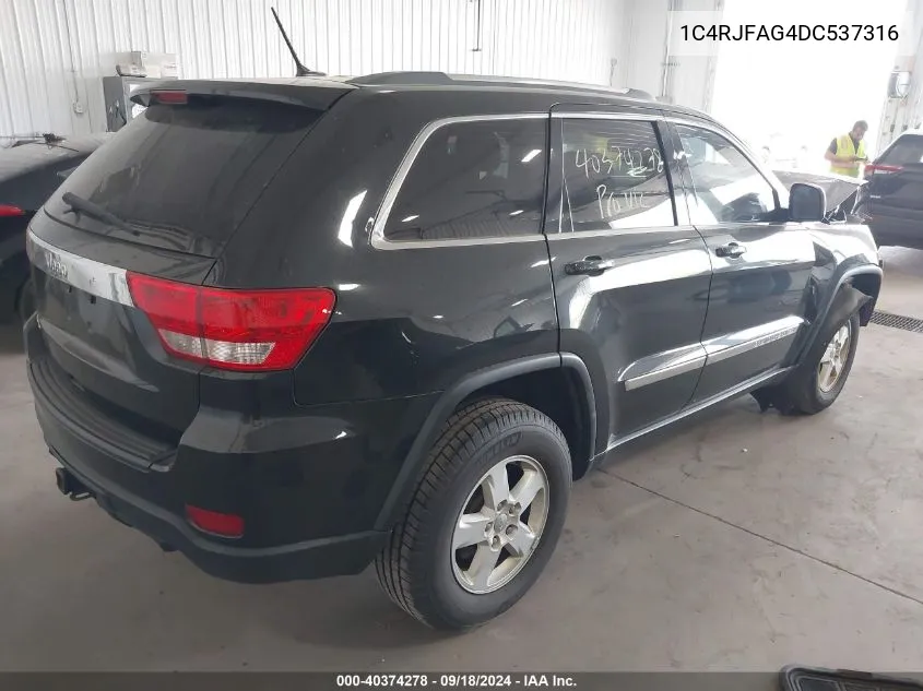 2013 Jeep Grand Cherokee Laredo VIN: 1C4RJFAG4DC537316 Lot: 40374278