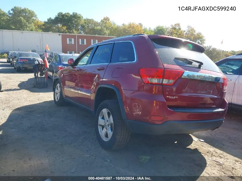 2013 Jeep Grand Cherokee Laredo VIN: 1C4RJFAGXDC599240 Lot: 40481587