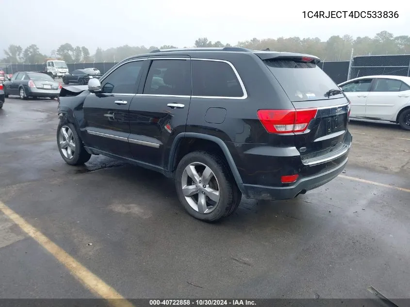 2013 Jeep Grand Cherokee Overland VIN: 1C4RJECT4DC533836 Lot: 40722858