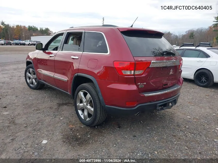 2013 Jeep Grand Cherokee Overland VIN: 1C4RJFCT0DC640405 Lot: 40773990