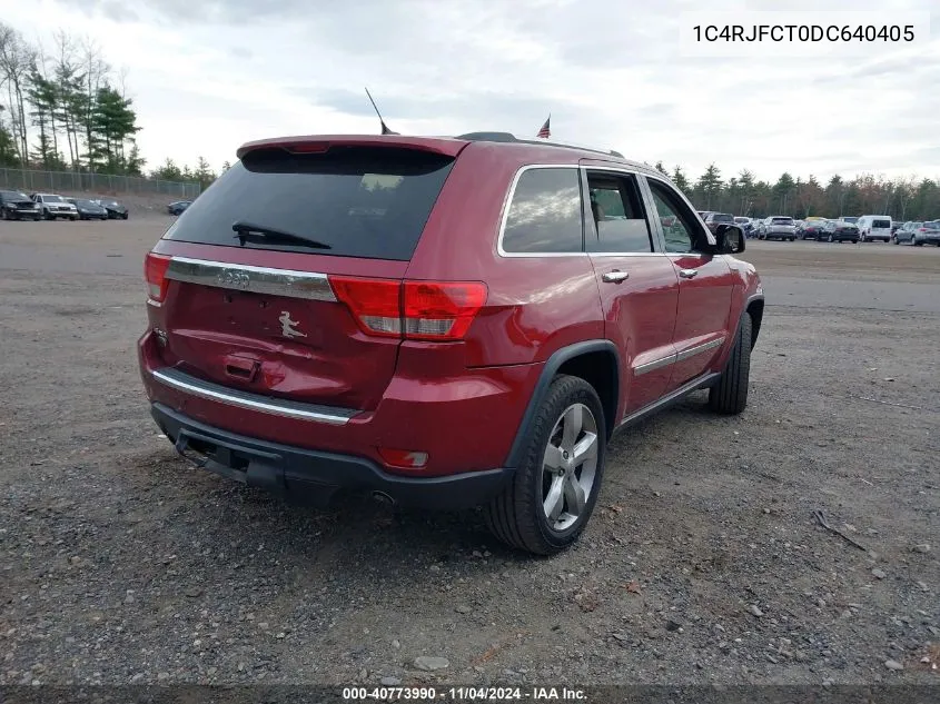 2013 Jeep Grand Cherokee Overland VIN: 1C4RJFCT0DC640405 Lot: 40773990