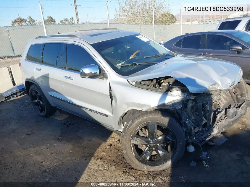 2013 Jeep Grand Cherokee Overland VIN: 1C4RJECT8DC533998 Lot: 40823946