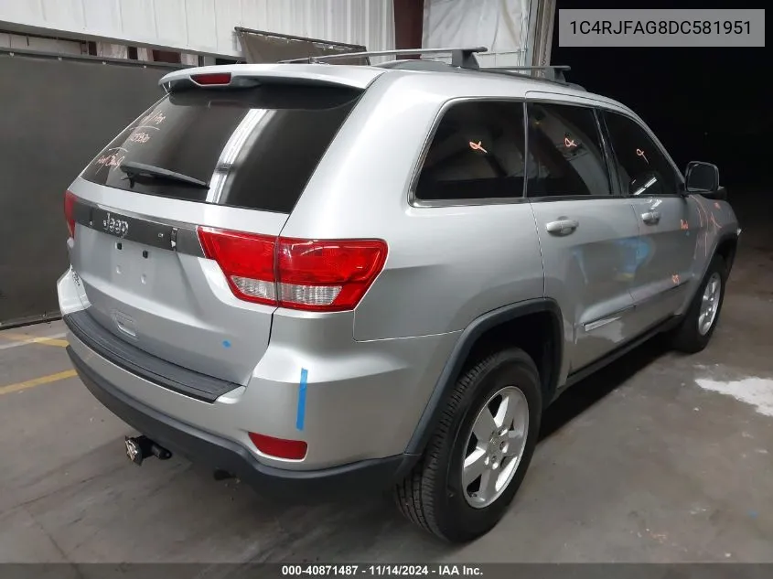 2013 Jeep Grand Cherokee Laredo VIN: 1C4RJFAG8DC581951 Lot: 40871487