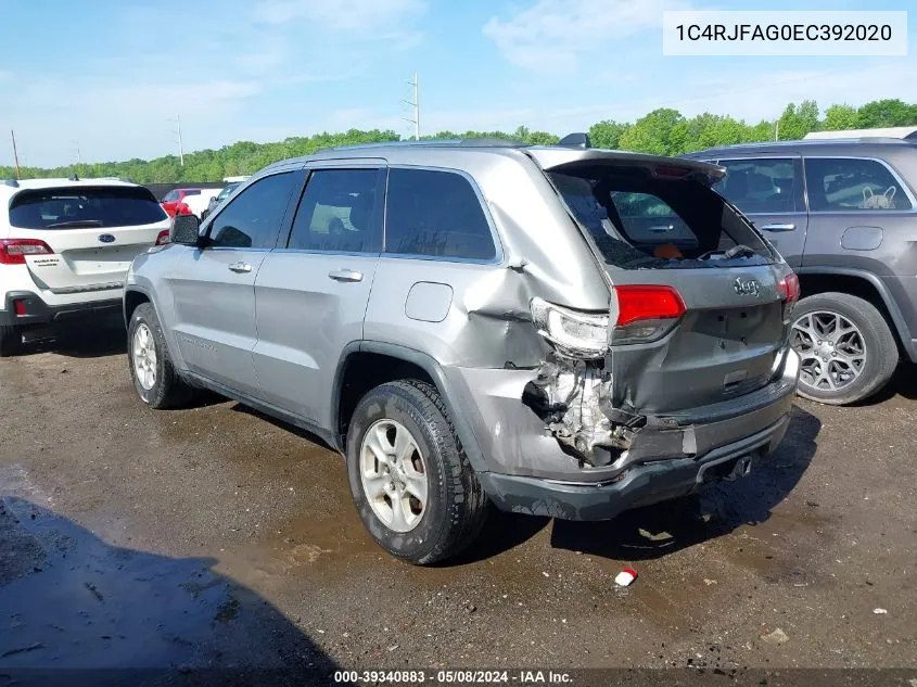 2014 Jeep Grand Cherokee Laredo VIN: 1C4RJFAG0EC392020 Lot: 39340883